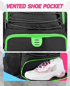 Sac à dos de basketball pour homme avec compartiment à chaussures, pliable, imperméable, grande capacité, sac à dos de sport décontracté, échantillon gratuit - Product Image 2