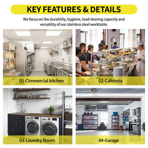 Heavy-Duty thép không gỉ bàn làm việc với có thể điều chỉnh Kệ thương mại nhà bếp thép chế tạo bàn làm việc - Product Image 6