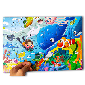 Cartón de animales personalizado 3D Puzze juegos de mesa papel Montessori aprendizaje educativo rompecabezas libro juguetes para niños niñas - Product Image 6