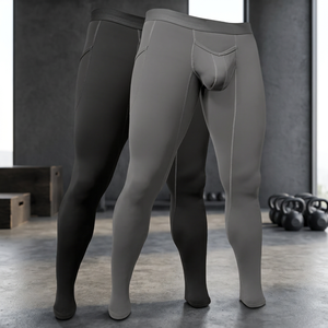 TOPEAK SPORTS Gym <b>Leggings</b> Nylon Custom Logo Sportswear Running Tights Full Length Elastic Waist <b>Compression</b> <b>Men</b> 160g - Product Image 3