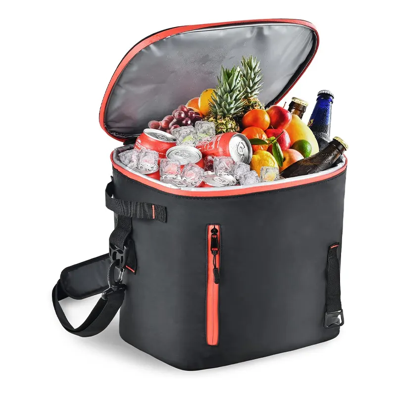 Isolierte Kühltasche Tragbar mit Logo Black Blank Cooler Lunch Bag für wieder verwendbare wärme isolierte Kühltasche für Lebensmittel