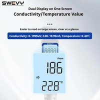 Stylo de mesure double SW762 LCD HD TDS pour la qualité de l'eau, la conductivité et la température / Convertisseur d'unités S/mS pour la Chine continentale