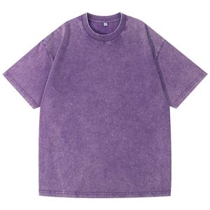 Camiseta de Hombre de 230G, 100% Algodón, de Alta Calidad, Estilo Vintage, con Logotipo Personalizado, Desgastada, Lavada al Ácido, Talla Grande - Product Image 3