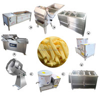 Ligne de production semi-automatique industrielle de frites, chips de pommes de terre et tranches de bananes, capacité 50-100 kg/h, équipement de friture commerciale