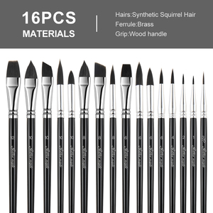 Juego de pinceles de nailon para pintura al óleo para niños, pincel de <span class=keywords><strong>acuarelas</strong></span> con <span class=keywords><strong>caja</strong></span>, 16 unidades - Product Image 3