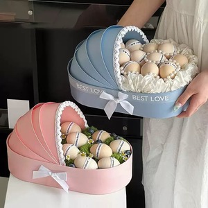 Boîte <span class=keywords><strong>cadeau</strong></span> Fête <span class=keywords><strong>des</strong></span> Mères en carton rigide, type berceau, pour œufs de cane, fleurs, bouquets de fruits, bougies, portefeuilles et cadres photo - Product Image 4