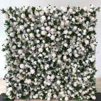 Realistiche Kunstzijde Bloemenwand 8ft Bruiloft Fotoachtergrond voor Hotels & School Evenementen - Groothandel 5D Bloemendesign