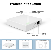 Passerelle Wi-Fi filaire en plastique Golden Security Tuya Matter, compatible avec Google Assistant, pour kit maison intelligente, hôtel, garage, bar