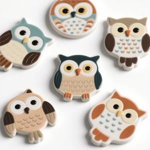 Presse-papier en céramique en forme de hibou. Sculpture décorative et lestée, design personnalisé peint à la main en 3D, pour <span class=keywords><strong>bureau</strong></span> et <span class=keywords><strong>bureau</strong></span>. - Product Image 4