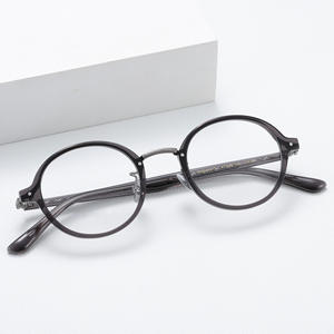 GMS-646TS Montura de <span class=keywords><strong>Gafas</strong></span> Hecha a Mano de Acetato y Titanio, de Gran Venta, Negra con Clip de Cristal Polarizado, Montura Completa Blanca - Product Image 2