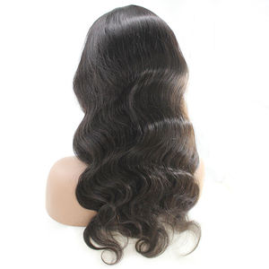 <strong>Haosi</strong> High Quality 12A Body Wave Lace Closure Wig 100% Human Hair Black Long Wavy Wigs Pre-Plucked Natural Hairline for Woman - Product Image 6