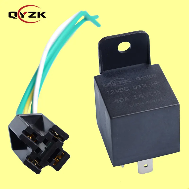 4 Pin Normally Closed Relay with Pre Wired Holder and Base Socket 12v 40Amp SPST 
