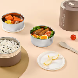 Boîte à lunch portable en acier inoxydable 304, 3 compartiments, boîte à lunch bento pour enfants avec sac isotherme - Product Image 4