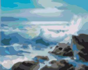 DIY 16x20 "pintura por números para paisajes decoración del hogar pintura al óleo por números conjunto completo para adultos montañas piedras ríos - Product Image 6