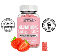 Bonbons gélifiés au glutathion et au collagène, étiquette privée OEM/ODM, complément beauté éclaircissant pour la peau des adultes, saveur fraise