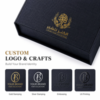 Boîte d'emballage de perruque personnalisée de luxe, magnétique, pliable, écologique, recyclable, avec logo, ruban gaufré, papier rigide noir mat pour cheveux