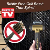 Brosse de nettoyage pour barbecue GOLD, sans fil, rechargeable, en acier inoxydable 304, avec rouleau rotatif LED, sans poils, sans préchauffage
