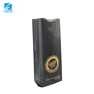 Custom Food Packaging Laminated Reusable Side Gusste Flat Bottom Plastic Aluminium Foil Coffee Bags With Valve And Zipper