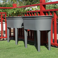 Décor à la maison forme ovale auto-arrosage grande jardinière extérieure en plastique pot de fleurs légumes et fleur jardin lit absorbant automatique