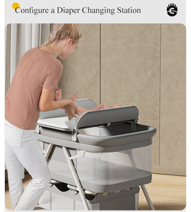 <span class=keywords><strong>Lit</strong></span> de bébé moderne de luxe, berceau pliable en métal avec tissu en lin + alliage d'aluminium, chambre à coucher, hôpital et parc - Product Image 6