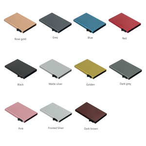 Casekey Custom Color Ultra Thin <b>Metal</b> Smart Slide <b>Wallet</b> Anti-rfid Anti-theft Aluminum Alloy Pop Out Card Holder for Men - Product Image 6