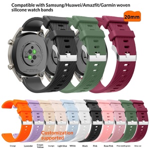 <span class=keywords><strong>Bracelet</strong></span> de <span class=keywords><strong>montre</strong></span> de sport en silicone, 20 mm, boucle à tête plate universelle, pour hommes et femmes, compatible avec Huami <span class=keywords><strong>Garmin</strong></span> Twill - Product Image 4