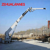 Grue de pont hydraulique marine à flèche droite ZEHUA 1T-25T 360 °   Équipement de levage de navires anti-brouillard salin A8 certifié CE BV