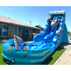 Tobogán inflable que rebota, fiesta comercial, alquiler de gorila, tobogán acuático de delfín, tobogán acuático inflable con piscina a la venta - Product Image 1