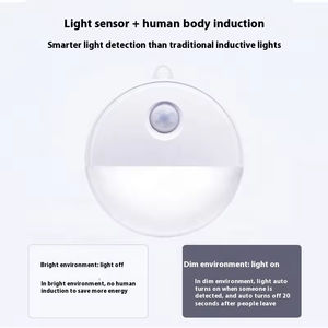 Modern Mini Waterproof Dimmable Wall Lamp Bedroom <b>Corridor</b> Dormitory Battery Operated Sensor Control ABS Material LED Warm White - Product Image 2