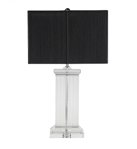 โคมไฟตั้งโต๊ะคริสตัลหรูหราพร้อมโคมผ้าลินินสำหรับโรงแรม - Product Image 5