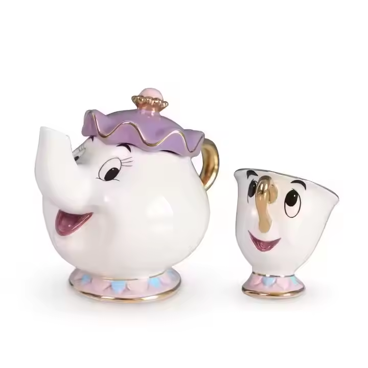 Hot Selling Porcelain Gifts Teapot Set Beauty and the Beast Mrs Potts Chip Tea & Coffee Cup Set