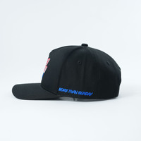 Casquettes de baseball structurées unisexes en gros à 5 panneaux, avec logo brodé personnalisé, noires, pour hommes