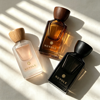Flacon de parfum carré unique d'usine, 50 ml, en verre épais, flacons de parfum vides noirs de 30 ml avec emballage en boîte