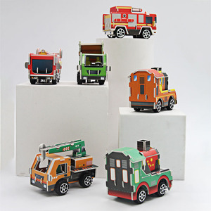 Popular Boxed Handmade Use Brain Paper puzzle Toys Board Puzzle Children Pull Back Car Toys