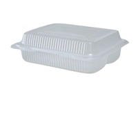 Boîte à lunch en plastique à trois compartiments de qualité alimentaire PP, compatible micro-ondes, avec couvercle, pour plats à emporter, multi-tailles, vente en gros