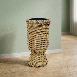 Ensemble de pots de fleurs en plastique très vendus, style rustique pour l'intérieur, jardinières pour la décoration de la maison avec un design en tressage circulaire - Product Image 5