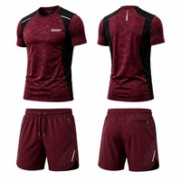 Conjunto de Camiseta Deportiva de Poliéster 100% OEM, Sublimación, Corte Regular, Absorbe la Humedad, Secado Rápido, Transpirable, Camiseta de Entrenamiento de Alto Rendimiento