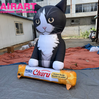 Décoration publicitaire gonflable en forme de chat de dessin animé, Mascotte gonflable en forme de chat de dessin animé pour fête