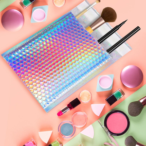 Bolsas de Correo Autosellables con Película Holográfica Rosa Dorada, Gruesas, de Poliéster Ecológico, Impermeables, Reciclables, con Impresión de Logotipo Personalizado - Product Image 1