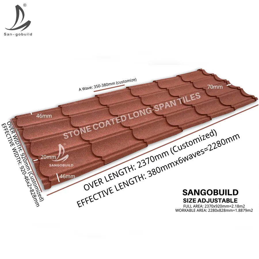 Longspan tipi üreticisi taş kaplı çatı sac, inşaat düşük fiyat ispanyolca metal renkli taş kaplamalı çatı kiremiti