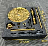 Set Hadiah Hookah Mewah Arab 57cm dengan Pot Shisha Tra-di Emas dan Aksesoris Desain Modern dari Baja Tahan Karat.