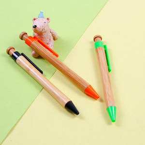Customized Logo Retractable Writing <b>Pen</b> Eco Friendly Bamboo <b>Wood</b> <b>Pen</b> Gift Advertising Plastic <b>Pen</b> - Product Image 1