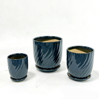 Pot de fleurs moderne en céramique émaillée avec trous de drainage et soucoupes pour utilisation au sol, vase, pots et jardinières pour la maison et le jardin
