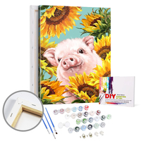 Peinture acrylique par numéros de fleurs, art DIY, cadre écologique, décoration murale, toile de lin sur mesure pour adultes, salon