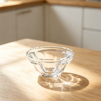 Bol de service en verre sculpté transparent multi-usages pour desserts et fruits, idéal pour les hôtels et la maison