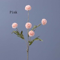 Diente De León artificial de un solo tallo, 5 cabezas de flores y pompones, crisantemos para la mesa de comedor del hogar y la decoración de la sala de estar