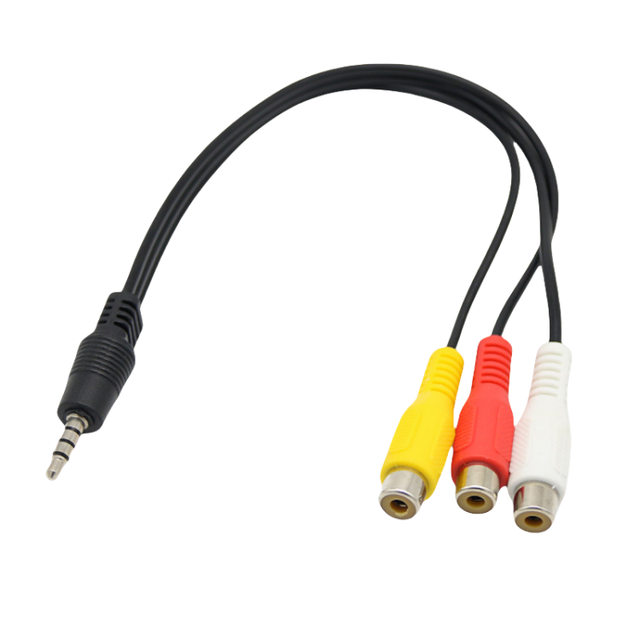 Wholesale 3.5mm Male to 3RCA Female Plug AUX Cord Stereo Audio Video Cable for HDTV & Monitor RCA Connector Type
