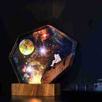 Lampe en époxy moderne minimaliste Astronaute Terrestre, Veilleuse Gravité Spatiale Europe-Amérique, Meilleure Vente, Idéal Fête des Pères