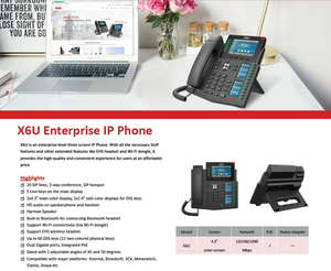 Nuevo diseño Fanvil X6U HD Audio con altavoz Harman y Códec de banda ancha G.722 y Opus, 20 líneas SIP Enterprise IP Phone - Product Image 5