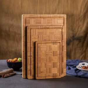 Bamboo Cutting Board Rectangle <b>Set</b> Natural Wood Kitchen Chopping Block For Food Prep - Product Image 1